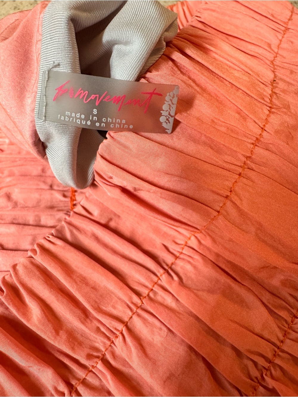 FP Movement The Way Home Shorts Neon Coral Smocked Waist Running Shorts Size S - Picture 4 of 6